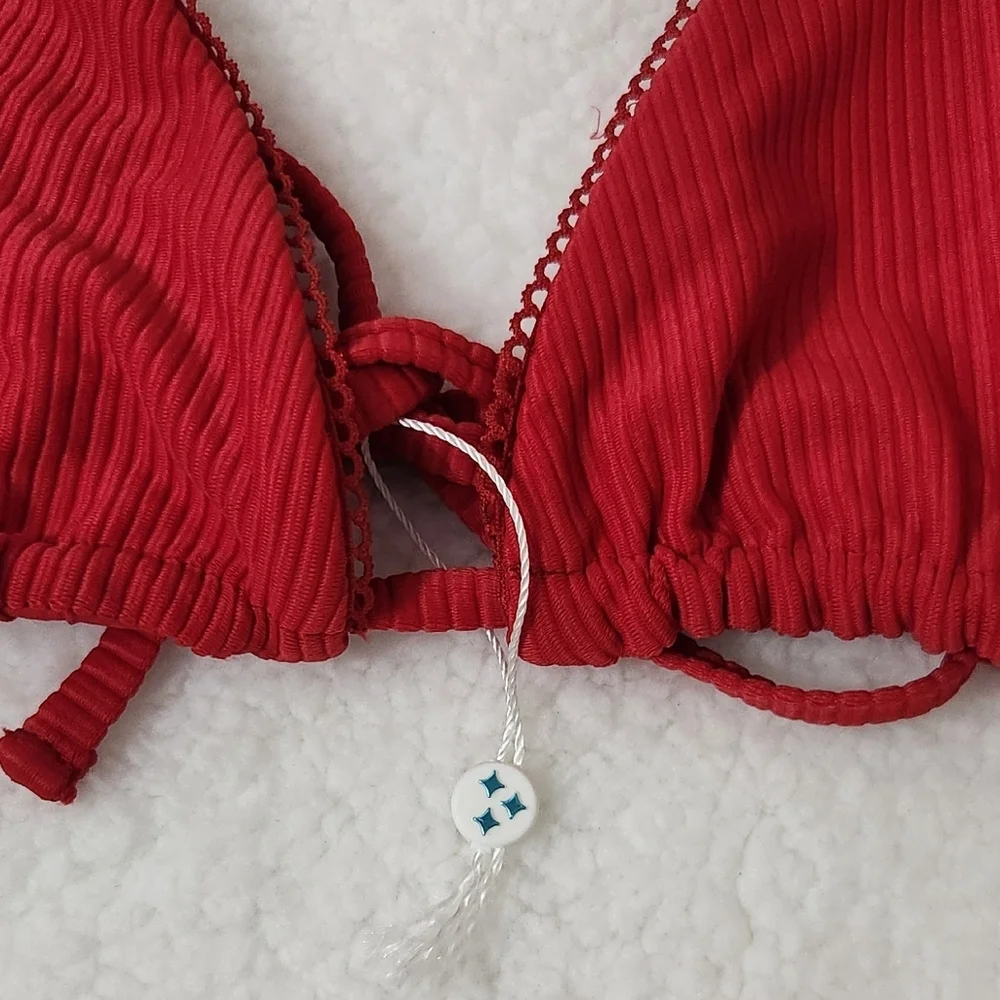 New!Frankie's Bikinis Tia Ribbed‎ Bikini Top